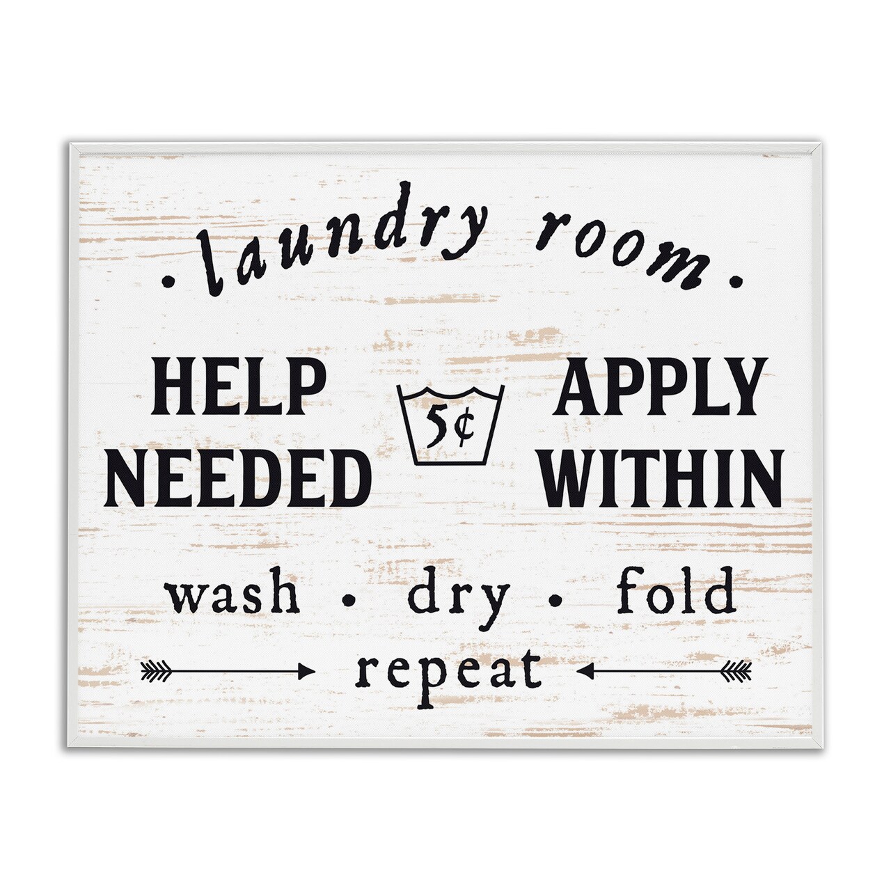 Stupell Industries Laundry Room Help Needed Framed Giclee Art